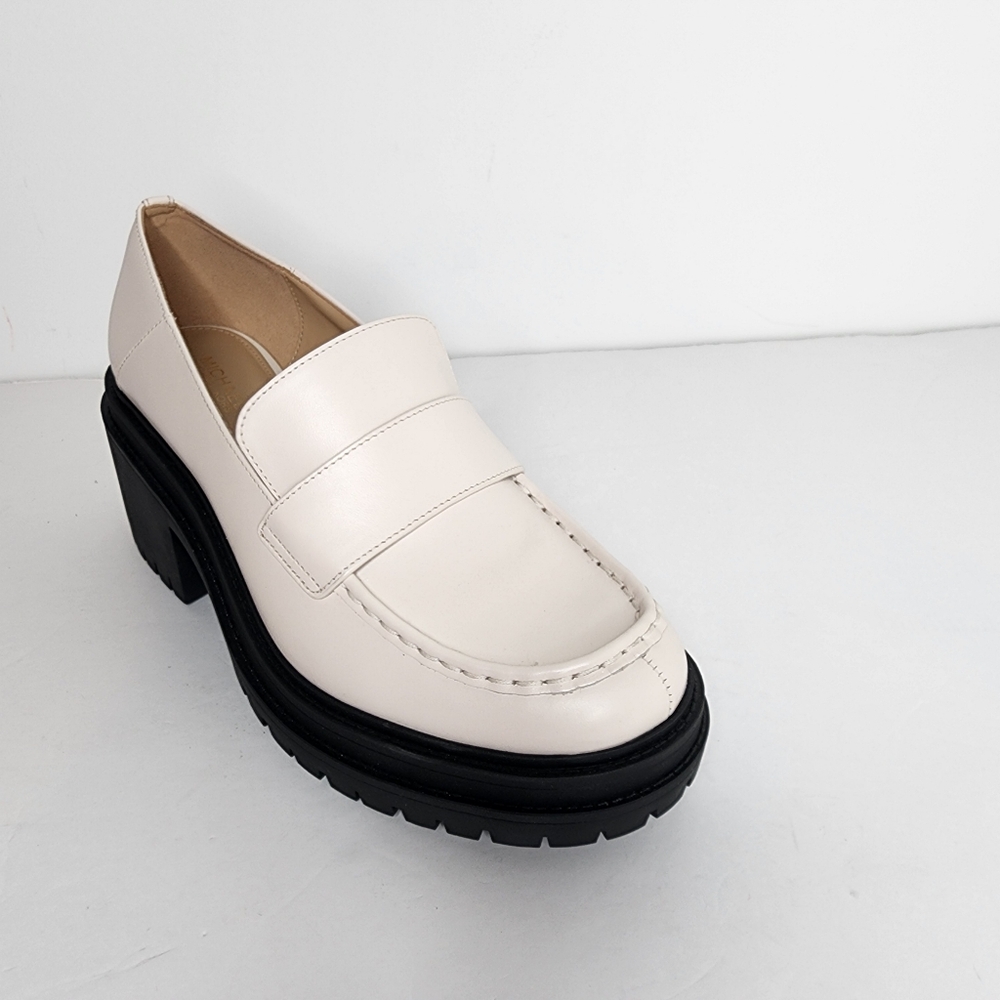 Michael Kors Rocco Heeled Women's Cream Slip On Loafer Size 8.5 - Picture 3 of 7